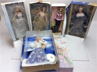 5 BARBIE DOLLS IN BOXES
