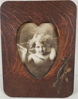 Cupid Awake in Oak Cupid Frame