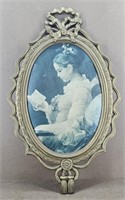 1940s Victorian Lady Reading Framed