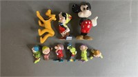 9pc Walt Disney Japan Character Porcelain Statues