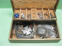 Jewelry Box With Contents - A couple Are Sterling