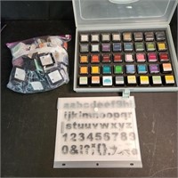 Collection of small stamping pads