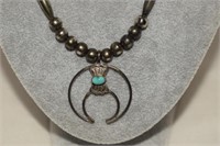 Sterling Bead Necklace w/ Naja & Matching Earrings