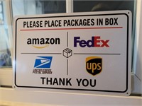 Please Place Packages Tin Sign