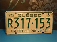 Plaque Immatriculation Québec 1975