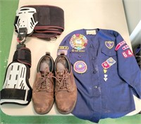 Leg Brace, Sketchers 10.5 & Boy Scout Uniform