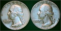 1961 D and 1966 P Quarters US Silver Content