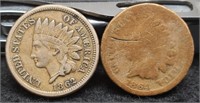 (2) Indian Head Cents: 1862 XF, 1864 G