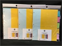 U Brands 5 tab dividers color block , set of 3