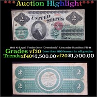 ***Auction Highlight*** 1862 $2 Legal Tender Note