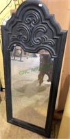 Black plastic framed wall mirror - 3 1/2 feet tall
