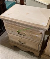 Two drawer pine bedside stand. Measures 24 x 24 x