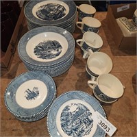 Vintage Currier & Ives Dishes - approx 12 Plates,