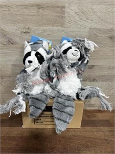 4 raccoon rope dog toys
