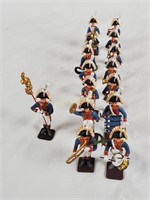 15 Cast Metal Military Band Figures