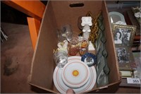 BOX LOT - DINNER PLATES - VASES - ETC.