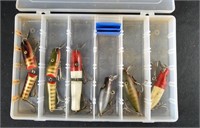 (6) VINTAGE LUCKY STRIKE FISHING LURES