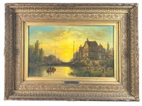 C. Kawesseg Plaqued Antique Oil On Canvas