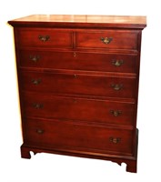 Craftique solid mahogany 2 over 4 chest of drawers