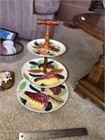 Vintage Footed 3 Tier Serving Centerpiece (16" T)
