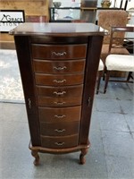 SOLID WOOD QUEEN ANNE JEWELRY ARMOIRE