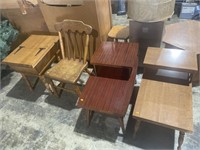 3 stands, chair