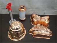 Lot of Brass Molds, Cookie Press & Pineapple Corer