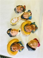 7pcs Bosson Head Wall Busts In okay condition