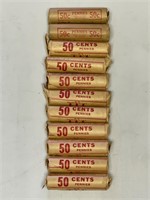 11 - rolls of Indian Head pennies