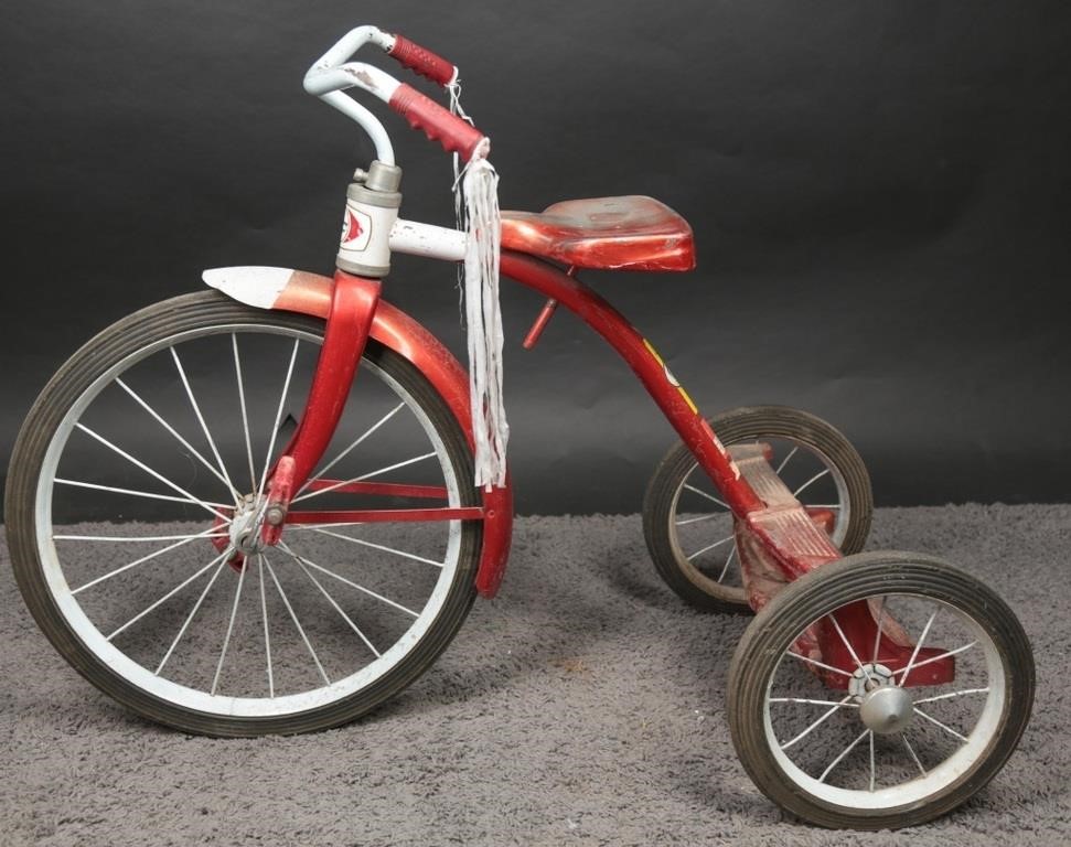 1950's Western Flyer Red & White Tricycle