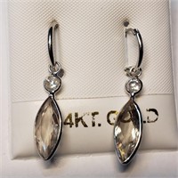 $3400 14K  Rare Sultanite(3ct) Diamond(0.38ct) Ear