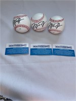 LOT OF 3 Michael Jordan Signed Baseballs + COA's