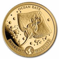 2023 1/2 Gram Gold Pf World's Wildlife - Ocean Ray