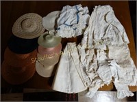 Vintage doll hats & clothing some show wear