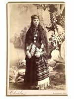 1883 Cabinet Card Woman in Traditional Dress IN