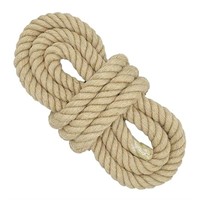 3/4in*50ft Thick Jute Rope, 4 Strands Twisted