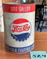 Pepsi Cola One Gallon Fountain Syrup Tin