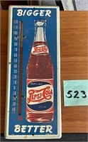 Pepsi Cola "Bigger Better" Tin Litho Therm