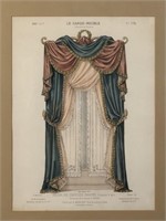 Antique French Drapery Bookplate Engraving