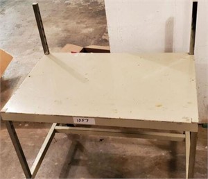 Metal rolling table bench on casters work area