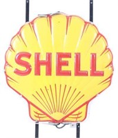 Porcelain Embossed Shell Oil Neon Sign