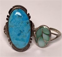 Sterling Rings with Blue Stone