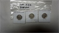 1917, 1927, 1937 Buffalo Nickle, 3 coins