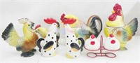 Ceramic Chickens & Roosters: See Photos