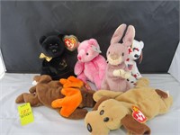 Six Beanie Babies