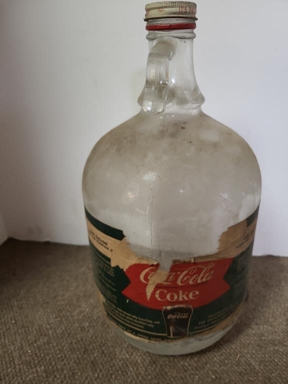 Vintage Coca Cola Coke Syrup 1 Gallon glass jug, a