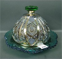 Imperial Teal Octagon Covered Butter Dish