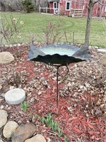 Copper bird bath