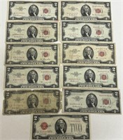 (11) $2 RED SEAL NOTES