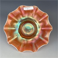 Dugan Peach Opal Single Flower Ruffled Bowl